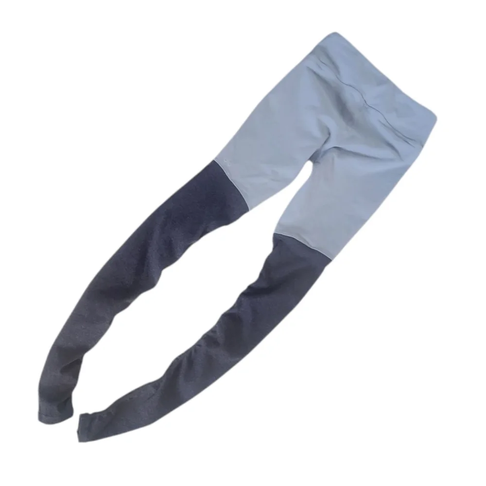 alo Goddess Legging Sky/Storm Heather Size XS Pocket Ruched Ribbed Stretch.